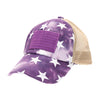 Kids Tie Dye Star Print with USA Flag Patch Criss Cross High Pony CC Ball Cap KIDSBT933