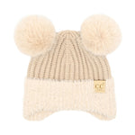 BABY Fur Earflap Double Pom C.C Beanie BBHTE0108