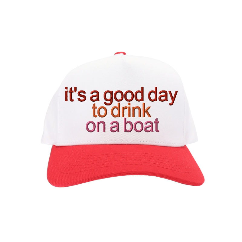 Drink on a Boat C.C Embroidered Trucker Hat TCM0005