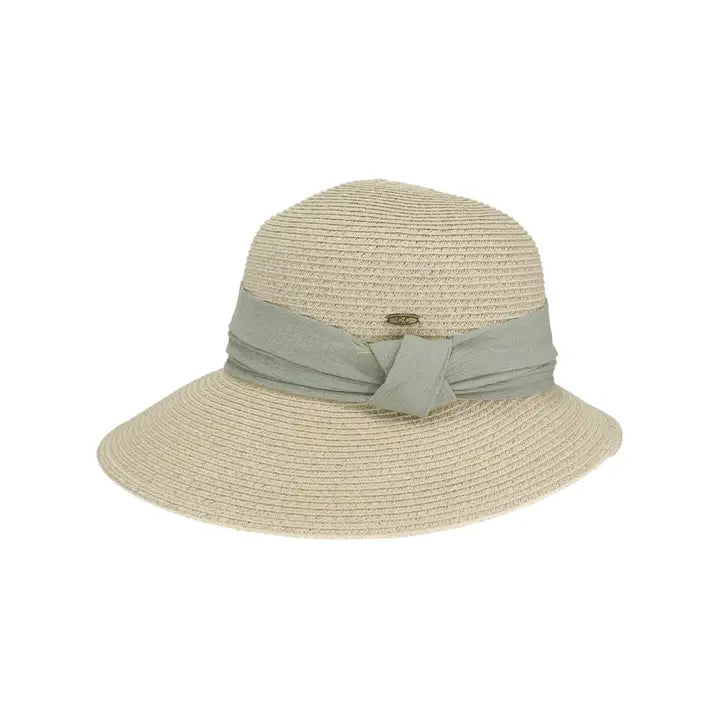 Gauze Trim Band Cloche C.C Sun Hat STH0027