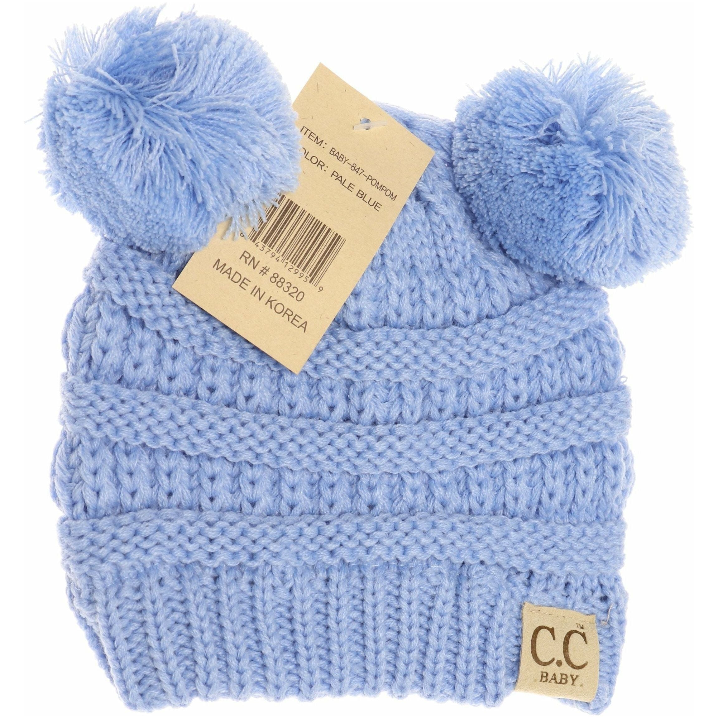 BABY Solid Double Pom CC Beanie BABY23POMPOM – ccbeanie.com