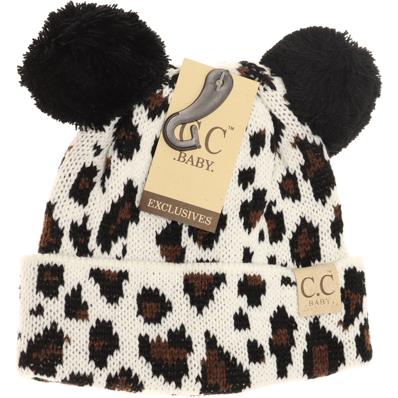 Buy C.C Baby Leopard Pom Beanie and Blanket Set Winter Blanket
