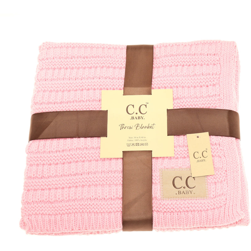 BABY C.C Solid Ribbed Knit Blanket BBL23