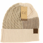 Tri-Color Cuff Beanie HAT2065