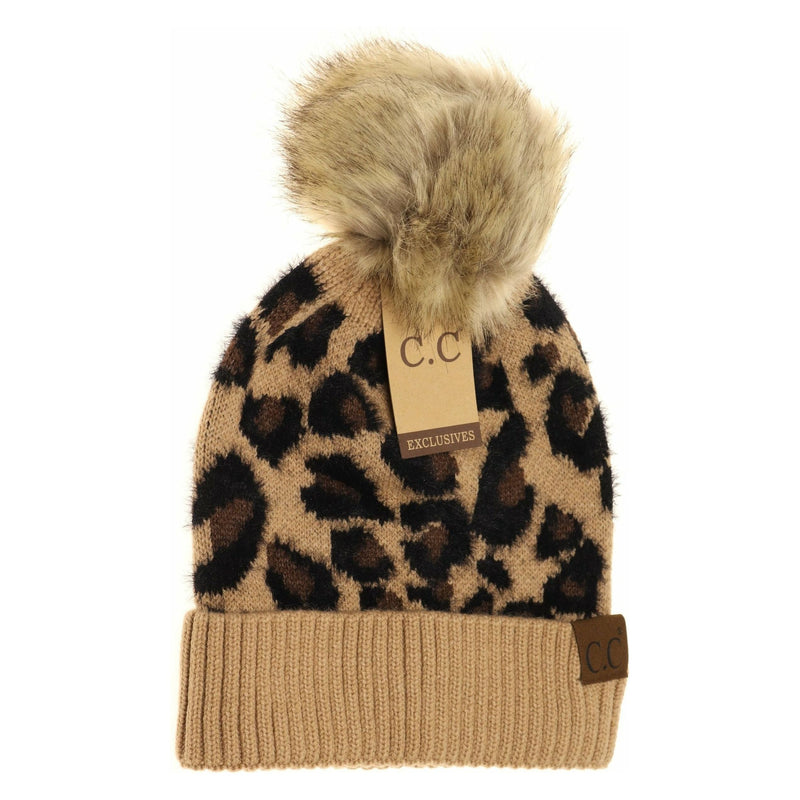 Leopard Pom Beanie HAT2061