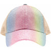 Shimmer Glitter Ombre Criss-Cross High Ponytail CC Ball Cap BT932