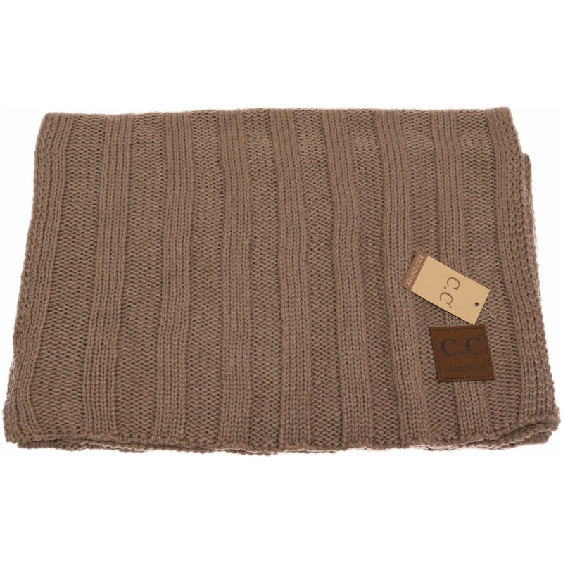 Wide Ribbed CC Scarf SF714