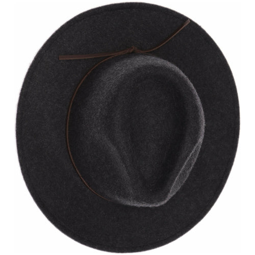 Leather Bow Trim Wool Felt Panama Hat W780
