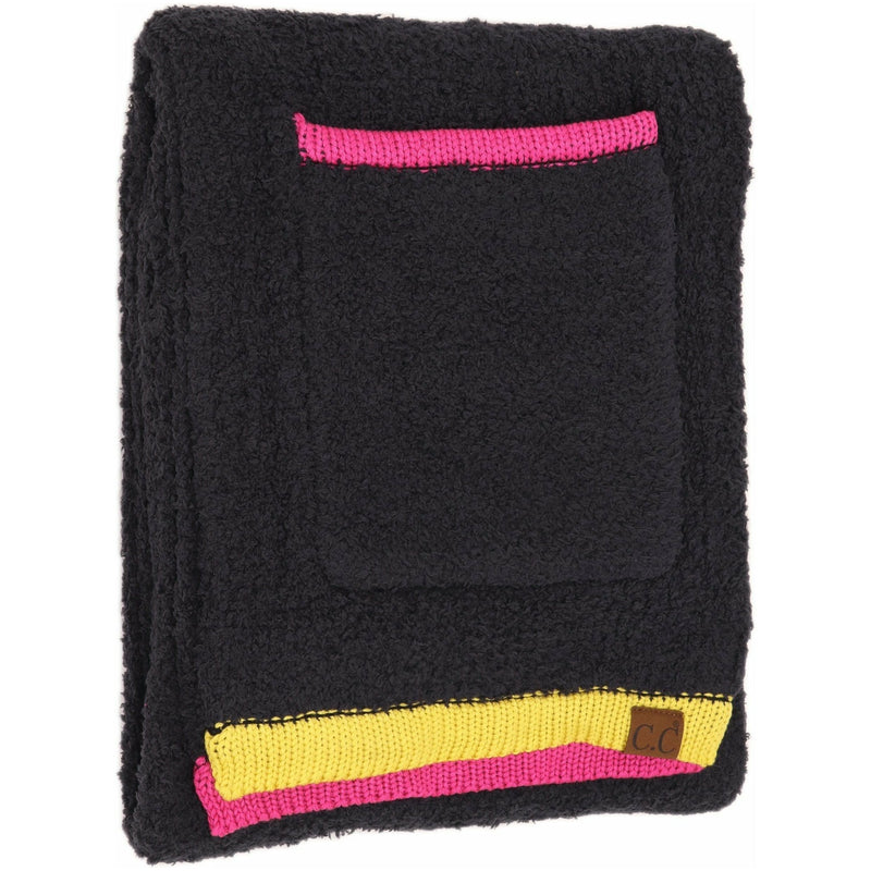 Color block Knitted Sherpa Scarf SF2069