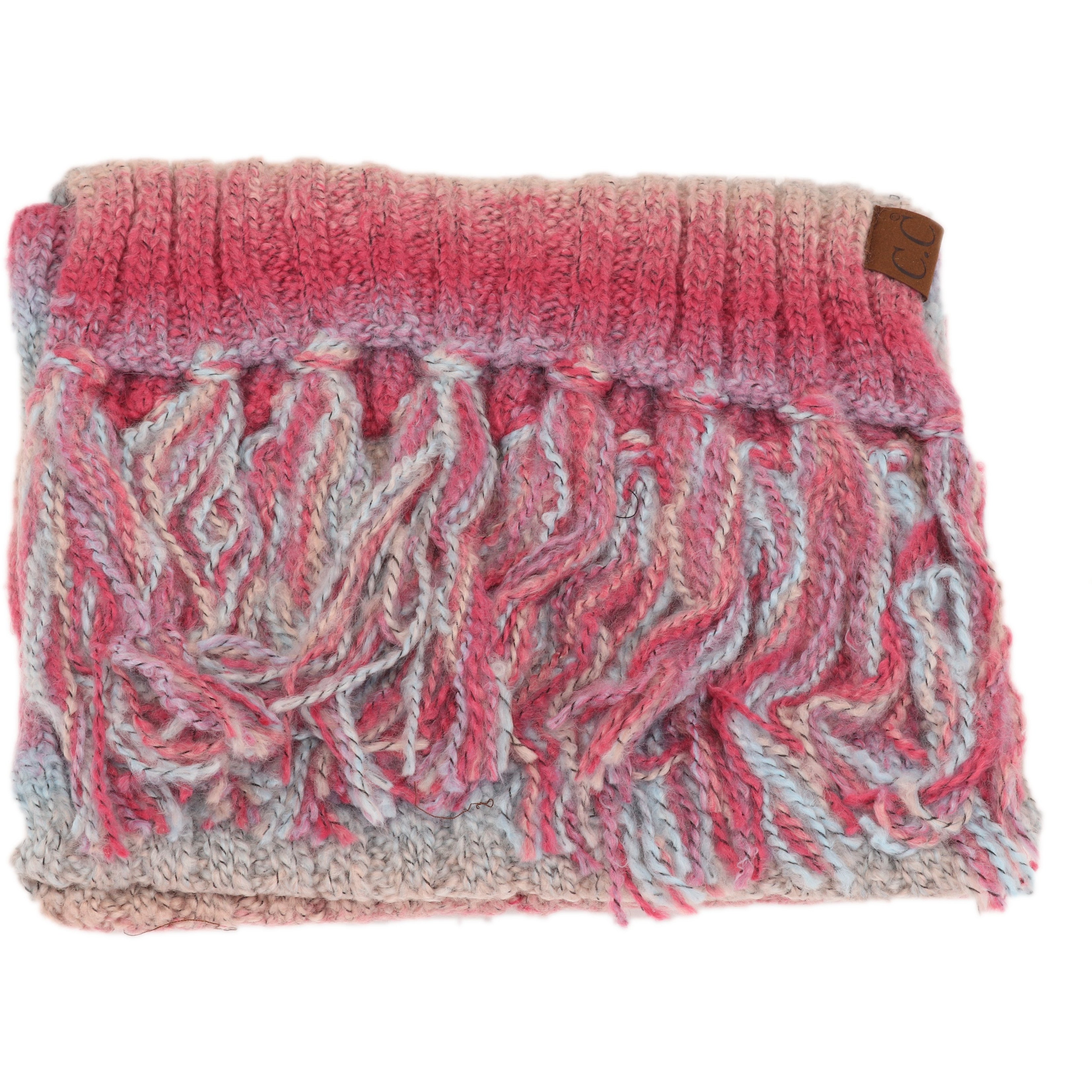 Ombre Knit Scarf with Fringe SF9004 –
