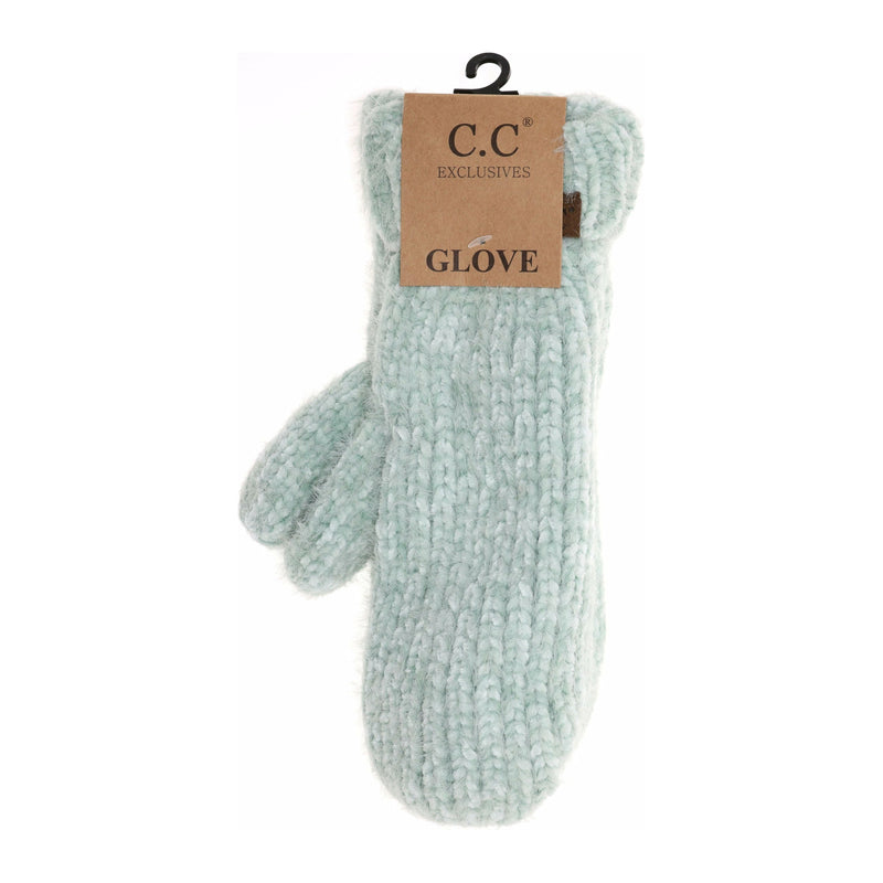 Two Tone Chenille Knit Mitten G1925