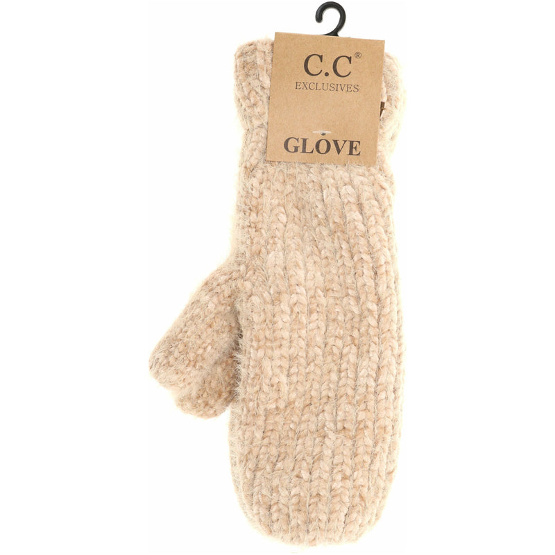 Two Tone Chenille Knit Mitten G1925