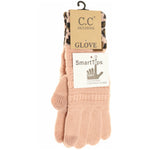 Solid Cable Knit Leopard Cuff CC Gloves G80