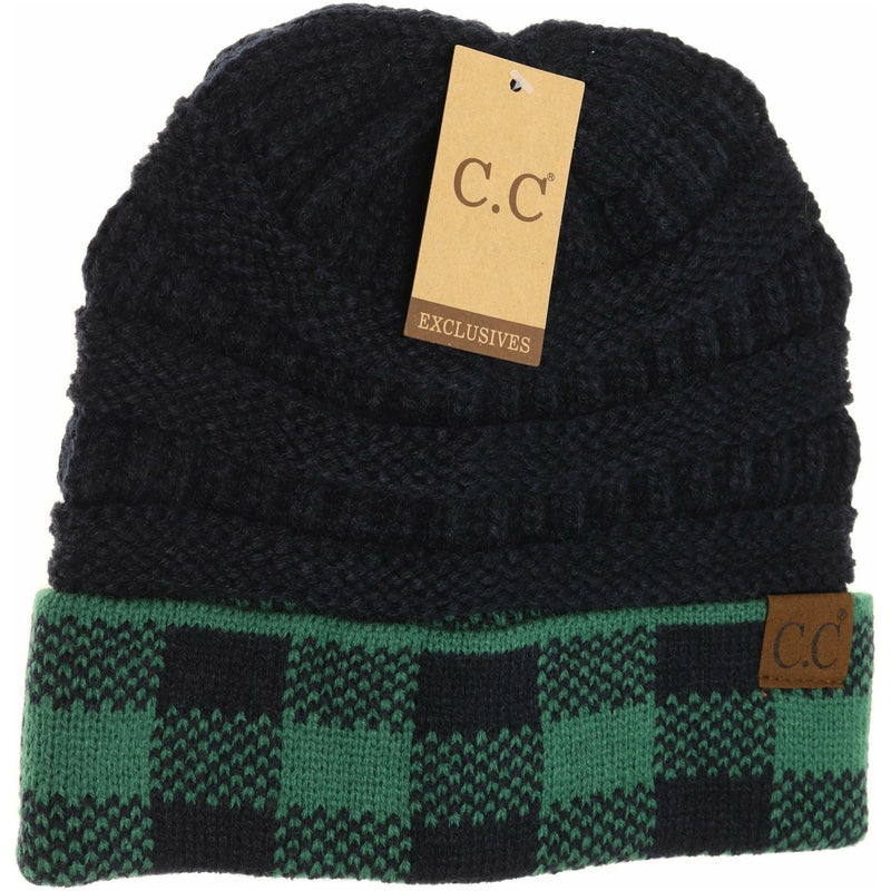 Buffalo Check Knit CC Beanie HAT82