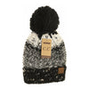Fuzzy Lined Flecked Multi Color Pom Beanie HAT2214