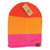 Colorblock Rolled Cuff Slouchy CC Beanie HAT7005