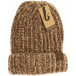 Solid Ribbed Chenille CC Beanie HAT1815