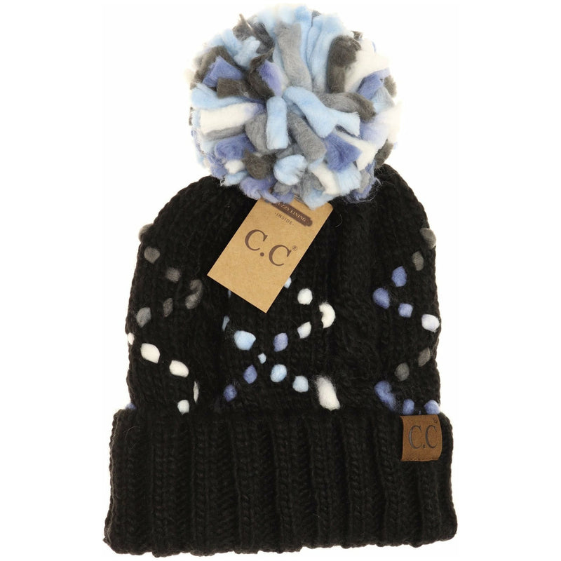 Chunky Knit Yarn Pom Beanie HAT3608