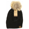 Rhinestone Star Fur Pom CC Beanie HAT501