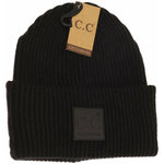 Solid Ribbed CC Beanie with Rubber Patch HAT7007