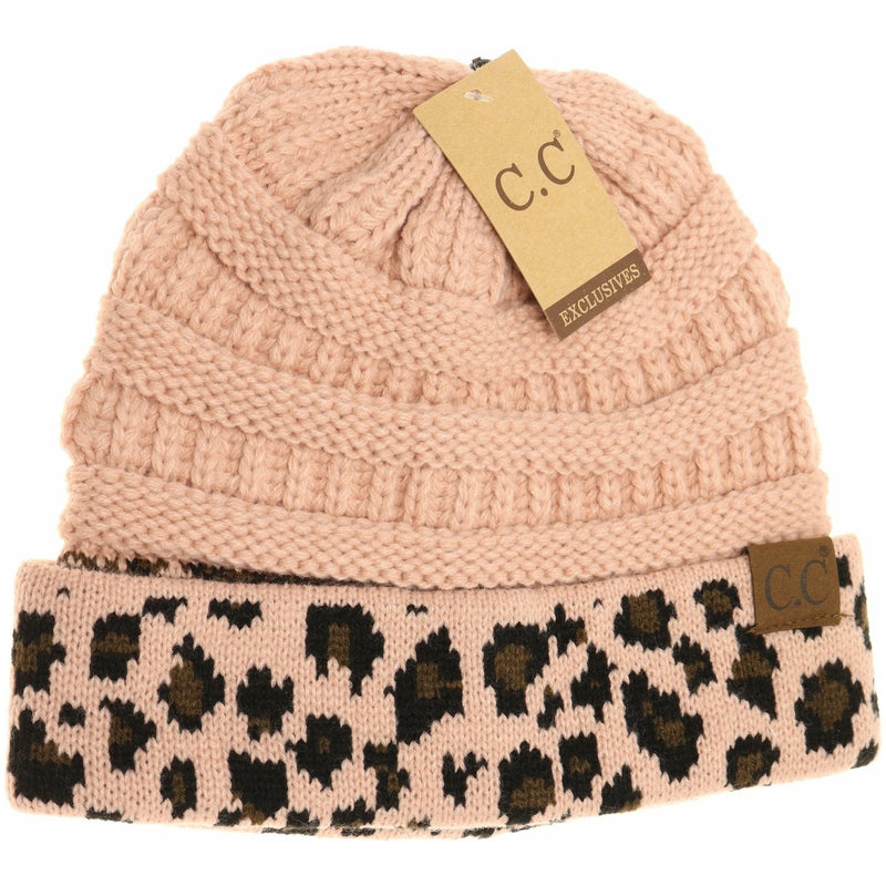 Matching Cuff Leopard Print CC Beanie HAT80