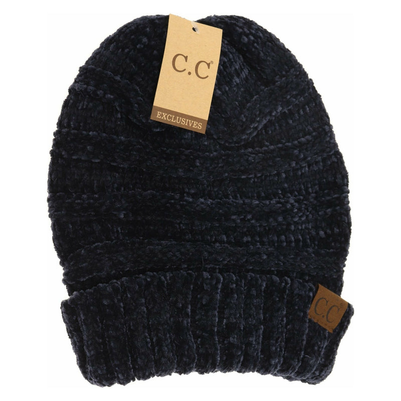 Solid Slouchy Chenille CC Beanie HAT850