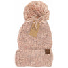 Multi Color Feather Knit Pom Beanie HAT7385