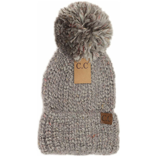 Multi Color Feather Knit Pom Beanie HAT7385