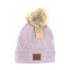 Large Patch Heathered Pom Beanie HAT2060