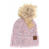 Soft Ribbed Fur Pom C.C Beanie HAT2074