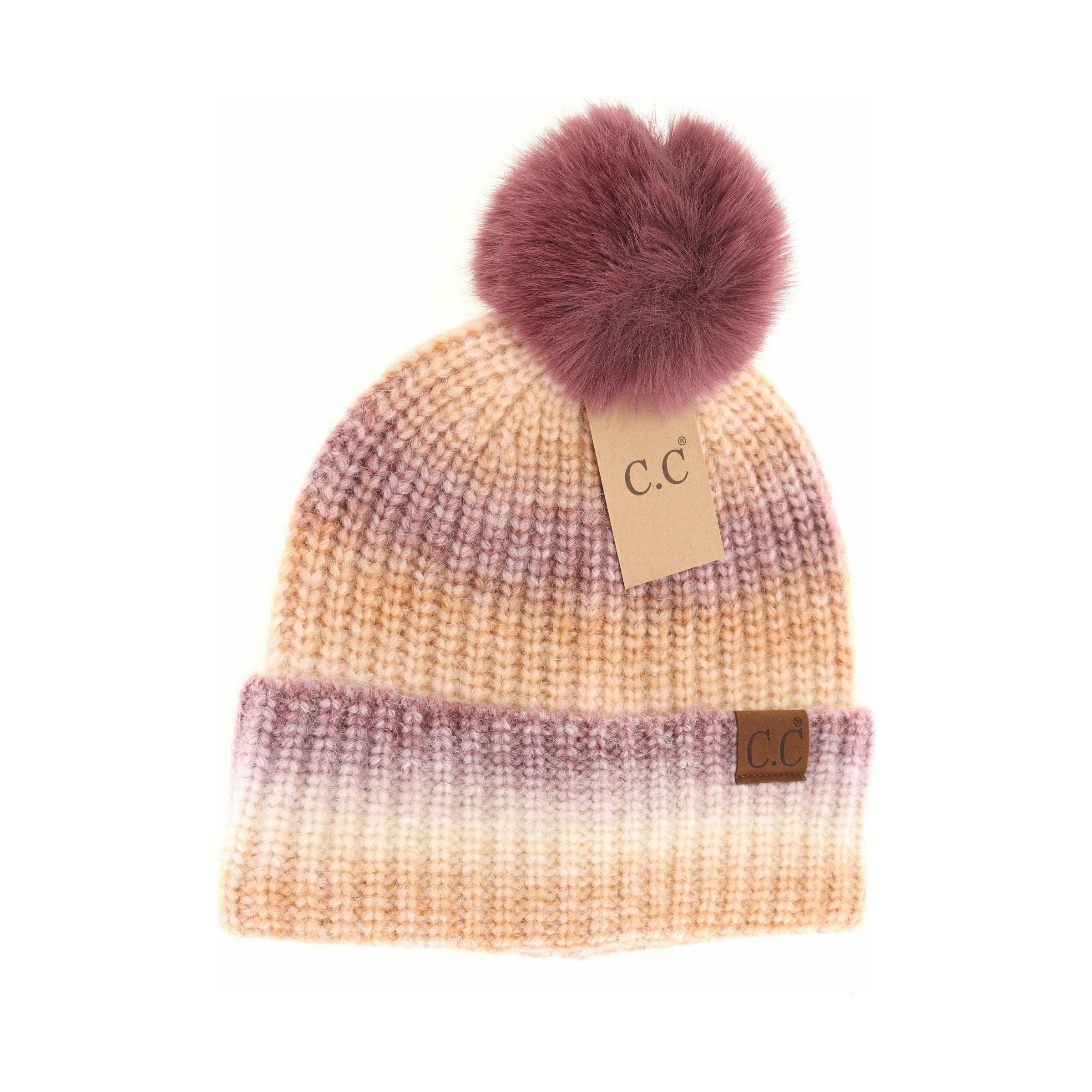 Mocha Brown Pom Pom Fur Ball Beanie – Dailyaccessoriez