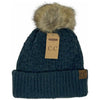 Solid Smocked Stitch Fur Pom C.C Beanie HAT2080