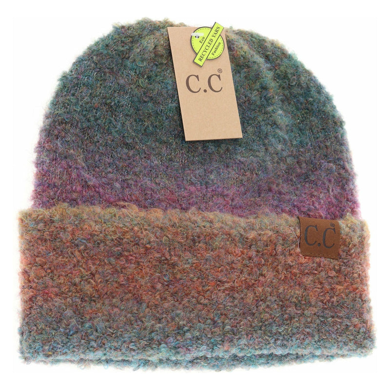 Multi-colored Slouchy Mohair Cuffed C.C Beanie HAT2082