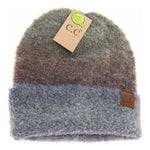 Multi-colored Slouchy Mohair Cuffed C.C Beanie HAT2082