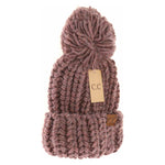 Chunky Knit Yarn Pom C.C Beanie HAT2085