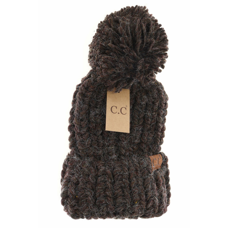 Chunky Knit Yarn Pom C.C Beanie HAT2085 –