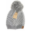 Heart Knit Pom Beanie HAT2088