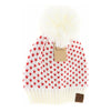 Heart Knit Pom Beanie HAT2088