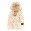 Bobble Knit Fur Pom C.C Beanie HAT3836