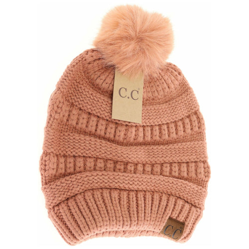 Super Soft Matching Fur Pom C.C Beanie HAT7002