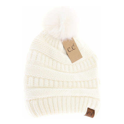 Super Soft Matching Fur Pom C.C Beanie HAT7002