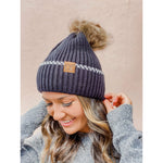 Ribbed Knit Beanie with Accented Cuff YJ920