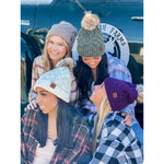 Chunky Braided Cable Knit Fur Pom C.C Beanie HAT7384