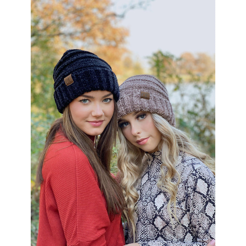 Solid Slouchy Chenille CC Beanie HAT850