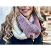 Popcorn Heathered Sherpa Lined Knit Scarf INF7391