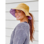 Solid Reversible Ponytail Bucket Hat ST2224
