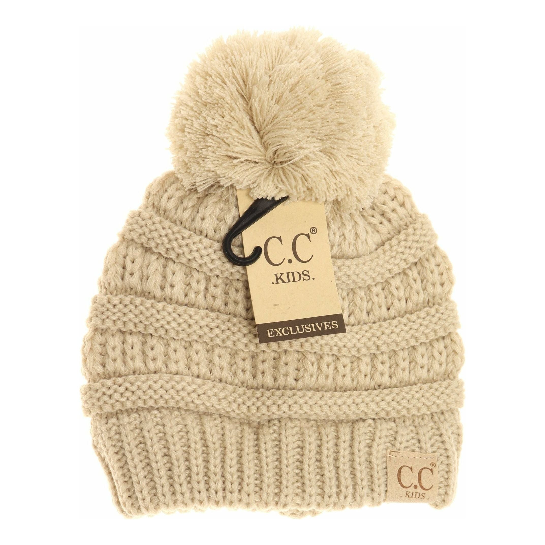 Kids Solid Pom CC Beanies YJ847POM – ccbeanie.com