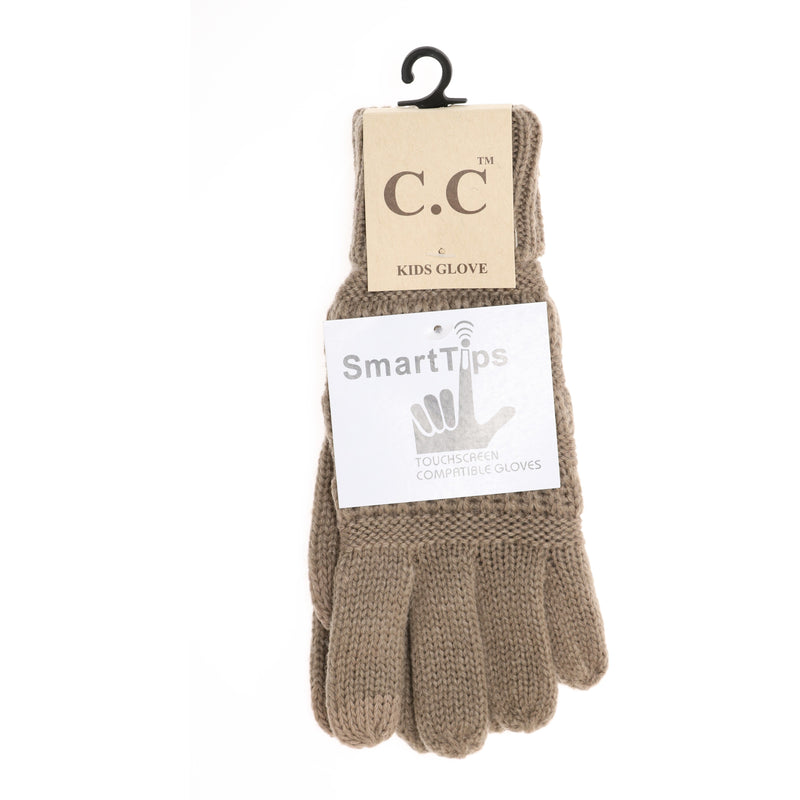 KIDS Solid Cable Knit CC Gloves G20KIDS