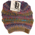 Multi Color Cable Knit CC Beanie Tail MB705