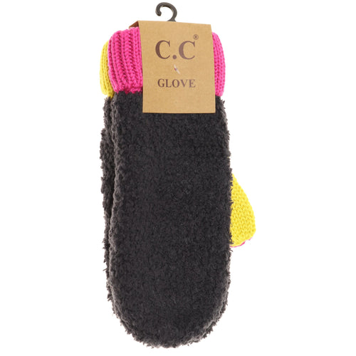 Color Block Sherpa Knit Mitten MT2069